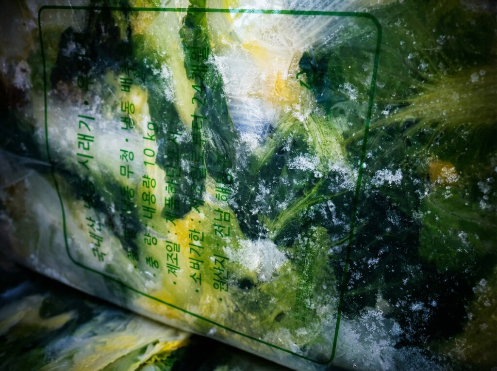 냉동 우거지 보관창고